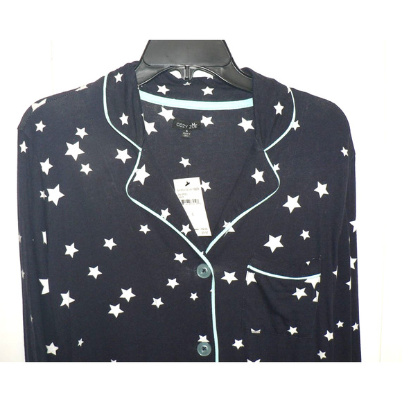 Cozy Zoe by Pj Salvage Women's Stars Printed Pajama Top in Navy Small $30 - Picture 3 of 4